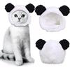 IHLOOTD Cappello Gatto, Cappello Caldo per Animali Domestici Carino Cappellino Cane per Gatti e Cani di Piccola Taglia, Accessori Costume (Bianco Nero)