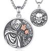 EUDORA Harmony Ball Collana con Teschio Memento Mori in Argento Sterling S925 per Uomo Donna, Collane Santa Muerte Ciondolo Morte Sacra Amuleto Gioielli Regalo Originale per Donna Uomo Moglie, 22+2