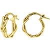 DelPia, Orecchini Tondi Modello Treccia in Oro 18kt e Argento Sterling 925 (Oro giallo, 10mm)