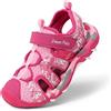 DREAM PAIRS Kids Sandali Sportivi per Bambini Unisex Estivi Scarpe da Trekking con Punta Chiusa per Sport all'Aria Aperta Ragazzi,Size 35,Rosa Caldo/Rosa,SDAS2305K-E