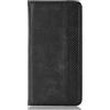ILING Cover Magnetica per Blackview A52, Flip Custodia in Pelle Portafoglio Kickstand Slot, Case Interno TPU Antiurto (Nero)