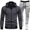 MJGkhiy Tuta Uomo Completa Invernale Felpa Con Zip e Cappuccio Due Pezzi Felpe Giacca e Pantaloni Tuta Set Tracksuit Tute da Ginnastica Abbigliamento Sportiva Tuta Felpata Complete Completo Offerte