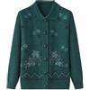 KIJSKKOPO Maglioni E Cardigan da Donna,Maglioni Cardigan Lavorati A Maglia per Persone di Mezza età E Anziane, Risvolto Marrone, Maniche Lunghe, Bottoni, Giacca in Maglia Jacquard Floreale con Tasc