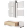 Habitdesign Ingresso con cassetto e specchio, Mobile da Ingresso, Modello Tekkan, Finitura in Bianco Artik e Rovere Canadese, Misure: 75 cm (Larghezza) x 116 cm (Altezza) x 29 cm (Profondità)