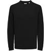 Only & Sons Pullover Uomo Girocollo Maglia soffice Comoda Regular Fit, Colore:Nero-2, Dimensione Maglia:L
