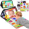 Aolso Giochi Montessori Neonato 0 3 6 12 Mesi,Libro di Stoffa con Specchio, Libro con Base per Neonato, Libri Sensoriale Neonati Giocattoli Educativi, Libri in Tessuto Morbido per Neonati