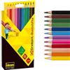 Idena 20135 - Pastelli Jumbo con mina da 5 mm in 12 colori, matite colorate in legno FSC in forma triangolare ergonomica, confezionate in scatola di cartone