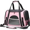 PETCUTE Trasportino per Cani e Gatti,Borsa Pieghevole per Cani di Piccola Taglia e Gatti da 20LBS,Riflettenti Trasportino Gatto Cani con Tracolla Regolabile,Materasso Morbido,Borsa Viaggio Sull' Aereo
