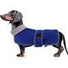 Morezi Abbigliamento per cani bassotto, cappotto in pile per cane salsiccia invernale, vestiti per bassotto in miniatura con chiusura a strappo e striscia riflettente di alta visibilità per la sicurezza