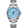 TAYSHILEY Orologio da uomo automatico NH34 in acciaio inossidabile meccanico fino a 100 m impermeabile orologio da polso per uomo, quadrante zaffiro con rivestimento AR, data automatica, Rt-7911 Blu