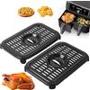 GCQ Air Fryer Grill Pan per Ninja Air Fryer, 2 Pacchetti di Ricambio Air Fryer Crisper Piatto Grill Accessori con Paraurti in Gomma per Ninja Foodi DZ201 DZ100 e Altri Air Fryer