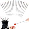Mengger Forchette da Fonduta Acciaio Inox Manico Resistente Pentole 18 Pezzi 9.4 Pollici Forchetta Utensili cucina Perfetto per formaggi carne Cioccolato Frutta Formaggio dessert fonduta Forchettine