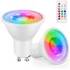 YAYZA! 2 Confezione Lampadina GU10 LED Fredda, Dimmerabile 5W RGB 6000K Faretti, Lampadina Cambia Colore con Telecomando，Equivalente a 50W,12 Colori 5 Modalità, per Camere da Letto, Feste Faretto