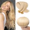 SEGO Extension Cheratina Capelli Veri Set da 200 Ciocche - 100% Remy Human Hair Pre-bonded senza Clip 50 cm (50 g) (0.5g) #18P613Biondo Cenere mix Biondo Chiarissimo