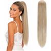 CAISHA 55cm Coda Capelli Nina Con Coulisse Capelli Extensions Finta Per Donna Posticcio Per Capelli Liscio Miscela Bionda Rossa PH522