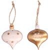 Vacchetti Giuseppe Confezione 8 addobbi a goccia color bianco e oro in metallo, 6195750000