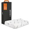 osama home HEAD Active Rest - Cuscino Memory Foam a Doppia Onda Ergonomico, Cuscino Cervicale per Dormire con Trattamento CellActive per Circolazione, Cuscino Letto con Federa Lavabile e Antiacaro 40x70, Bianco
