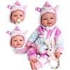BABESIDE Set di Bambole Neonato Realistico - 17 Pollici / 43 cm Bambole bebè Sorridente Carina - Bambino Bambole con Vestiti da Coniglietto Adatta per bambine/I dai 12 mesi