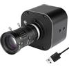 HUIOP Webcam 4K,Fotocamera USB 4K HD Zoom ottico 5X Obiettivo variabile 10-50mm Mini webcam con microfoni 1920x1080@60fps Messa a fuoco manuale con 2 formati immagine MJPEG e YUY2 Compatibile con