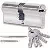 Generico Cilindro per Serrature 35/35mm con 5 Chiavi singole, Cilindro profilato, Set con due viti, montabile facilmente, Serratura per porte e garage, Lunghezza 70mm