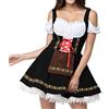 Eauptffy Dirndl Donna, Abiti Midi Estivi, Signore Adulti Taglie Forti Vestito Oktoberfest In Pizzo Costume Bavarese Da Donna Stampato Classico Retrò Dell'Oktoberfest Ottobre