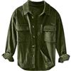 Generico Camicia Jeans Uomo - Camicia Casual da Uomo A Maniche Lunghe in Velluto A Coste Tinta Unita Primavera E Autunno Camicia Cappuccio