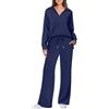 AMDOLE Tuta da donna a due pezzi, a maniche lunghe, oversize, con mezza zip, felpa pullover con coulisse, pantaloni a gamba larga, pantaloni della tuta da donna, palestra, sport, casual, abbigliamento
