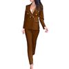 Generico Tailleur Donna Cerimonia Elegante Set da Ufficio in Due Pezzi Oversize Completo Blazer a Maniche Lunghe Risvolto Aperto Davanti Colletto Pantaloni Tailleur Slim Fit Business per Matrimoni e Feste