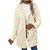 Generic Cardigan spesso da donna invernale soffice giacca in pile con cappuccio Longline all'aperto termico a maniche lunghe cappotti di lana pelosa taglie forti casual elegante cappotto da donna cardigan