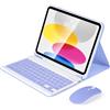 SOPPY Custodia con Tastiera e Mouse per iPad 11a Generazione (A16) 11 Pollici 2025, 10a Gene 10,9 Pollici 2022, cover Protettiva Staccabile, con Slot per Penna Stilo, Layout Italiano - Viola