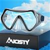 Micisty Occhiali subacquei per adulti professionali da snorkeling, 180°, panoramico, anti-appannamento, occhiali da nuoto in vetro temperato, maschera regolabile in silicone per snorkeling, nuoto