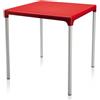 GRANDSOLEIL GRAND SOLEIL Grandsoleil Upon Boulevard Standard a Quadretti da Tavolo con Gambe in Alluminio, in Polipropilene, Rosso, 70 x 70 x 72 cm