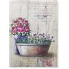 Nada Home Quadro su Legno Decorativo Shabby Chic Nuvole di Stoffa Cesto di Fiori 6721
