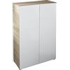 LOUNGITUDE CaliCosy LOUNGITUDE - Carla - Scarpiera - 2 ante (12 paia) - rovere chiaro/bianco - L72 x P36 x H103 cm