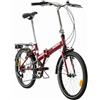 Multibrand Distribution Multibrand PROBIKE Pieghevole 20 pollici, bicicletta pieghevole a 6 marce, bicicletta da uomo e ragazzo, parafanghi, adatto a partire da 155 cm - 185 cm (rosso/bianco)