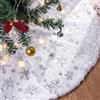 Lanpn Tappeto Gonna Copertura per Base Albero di Natale Finta Pelliccia Gonne per Alberi di Natale Grande Fiocco di neve Copertura della Base per decorazioni per feste di famiglia (Argento, 120cm)