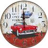 LOHAS Home 30cm Orologio da parete retrò Vintage Decor Silent Non Ticking Orologi al quarzo (Auto d'epoca rossa)