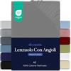 Dreamzie Lenzuola Letto Singolo Cotone 70x160 cm, Altezza Materasso fino a 12 cm - Lenzuolo Con Angoli Singolo - Antracite - Certificato senza Prodotti Chimici (Oeko TEX)