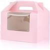 60 Scatole Porta Cupcake Singole Con Finestra E Manico - Confezione Regalo In Cartone Con Inserti Antiscivolo, Multicolore Sfumato, 9,5x9,5x11cm