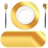 Wzczf Tovagliette Rotonde Oro, 50 Carta Pezzi Tovagliette Sottopiatti 34cm Rotondi Placemats, impermeabili Decorazione per Tavolo da Pranzo, Cucina, Ristorante, Matrimoni, Festa
