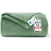 WAVVE Coperta Plaid Divano Pile di Flanella 260gsm - 130x150 cm, Verde - Coperta Letto Singolo 150x130, Copridivano Caldo e Morbido