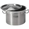 YOXU PENTOLA CON COPERCHIO ACCIAIO INOX 18/10 CUCINA CATERING RISTORANTE AISI 304 (Diametro 25 cm altezza 18 cm)