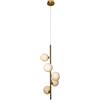 Partenopea® Lampadario a sospensione lampada moderna da soffitto con corpo in metallo color bronzo e sfera in PVC VETattacco per lampadina G9 (Oro, 5 sfere (12 cm))
