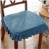ZTGL Coprisedie Cuscini per Sedie da Cucina Lavabili, 45x43x3 cm, Copri Cuscini Sedie Cucina con Lacci e Volant, Antiscivolo Resistente Copriseduta Sedie per Quattro Stagioni,Blue b,(4 PCS)