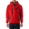 Geographical Norway ROYAUTE MEN - Giacca Softshell Impermeabile Uomo - Giubotto Cappuccio Transpirante All'aperto - Giacca Invernale Antivento - Ideale Attività All'aperto (Rosso L)