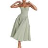GRFFZX Abito Longuette a Corsetto Senza Maniche, con Spalle Scoperte, Aderente, Fluido, Taglio Basso, Abito a Canotta. Abito Longuette a Linea con Tasche (Green,M)