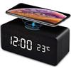 Newgate® Futurama - Sveglia LCD moderna - Orologio da comodino - Orologio da scrivania - Sveglia digitale - Accessori per camera da letto - Display LCD - Display 12/24 ore - Bianco