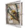 GraduationMall 33x40cm Cornice Shadow Box Cornice Portafoto con Vetrina,per Cimeli, Bouquet, Medaglie e Foto, Scatola per Ricordi, Bianco Retrò