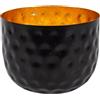 Gadgy Portacandele Decorazione da Tavolo Nero Oro - Ciotola Decorativa in Metallo Martellato - Portacandele Oro - Lanterna Oro - Portacandele in Metallo Decorazione Ramadan - Ø16 x 12cm