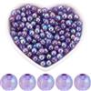 SOFPLATE 1000 pz Perline Acriliche Rotonde 6mm Perline A Bolle di Plastica Sfusa Viola Colore AB Perle Trasparenti Perline Distanziatrici Artigianali Perline Sfuse per Braccialetti Orecchini di Perlin